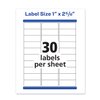 Avery 5520 Waterproof Address Labels, 1-Inch x 2-5/8-Inch, 1500/PK, White
