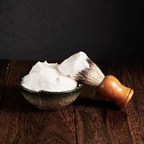 WOLFLAND Vintage Design Handmade Pottery Shaving Bowl Thicken Ceramic Soap Dish Gray 4.3"