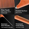 Jurrissa Rat Tail Combs for Parting,Protable Retractable Rat Tail Comb-Parting Combs for Hair Stylist-Fine Tooth Teasing Comb Stainless Steel Pin Tail Anti Static Heat Resistant (Orange)