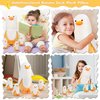 Auspicious beginning 5 PCS Banana Duck Plush Stuffed Animal Family, 20'' Cute Banana Duck Mommy with 4 Baby Banana Duck Plushies Kawaii Banana Duck Plush Toy Birthday Gifts for Kids Boys Girls