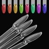 ZEONHEI 150 PCS Tips Clear Nail Art Sticks, Fan-shaped Nail Display Sticks, Oval Nail Art Polish Board Display Sticks with Metal Ring for Nail Color Display Practice Home DIY