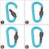 10 Pack Locking Carabiner Clip D Shape Spring-Loaded Gate Aluminum Keychain Gate Buckle for Home, Rv, Camping, Fishing, Hiking, Traveling and Keychain - Light Blue