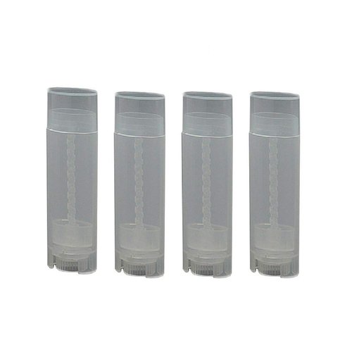20Pcs 5g Oval Lip Balm Containers Empty Refillable Plastic DIY Lipstick Lip Gloss Tubes Holder Chapstick Tube Crayon Pipe Bottle Case (Clear)