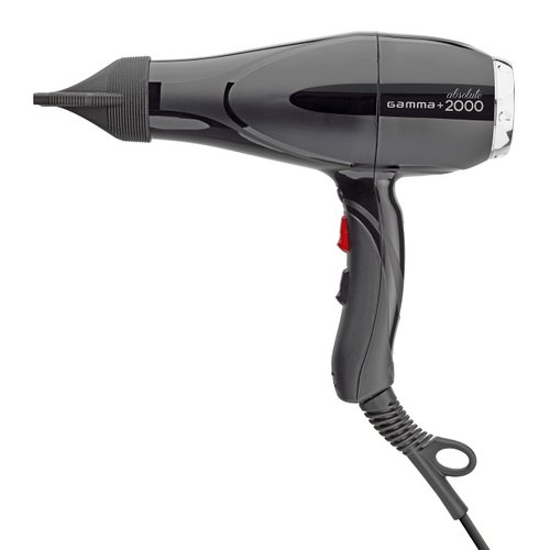 GAMMA+ Professional Absolute 2000 Hair Dryer Black, 2 Concentrator Nozzles