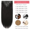 Loxxy Seamless Clip in Hair Extensions Human Hair 18 Inch Seamless Human Hair Clip in Extensions Jet Black Hair Extensions Clip ins Skin Weft Invisible Natural #1 7 Pcs 110 Gram