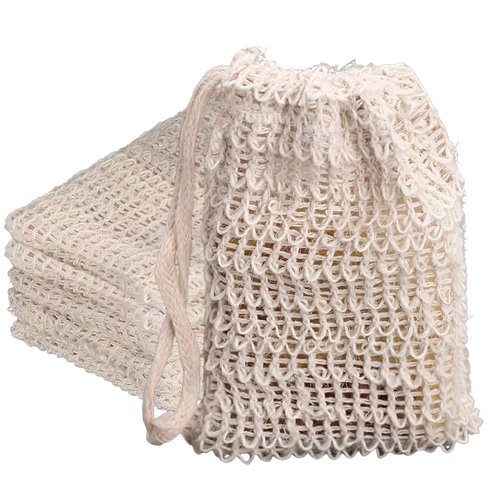 5-Piece Soap Bags for Soap Bars, Soap Bags Mesh Exfoliating, Bar Soap Loofah Pouch, Sisal Soap Saver Bag, Bar Soap Holder for Shower