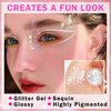 ZHISHUDL 6 Color Body Glitter Face Glitter Gel Silvery White Face Glitter Makeup Holographic Sequins Glitter Gel for Face Body Hair Nail Lip Glitter Gel