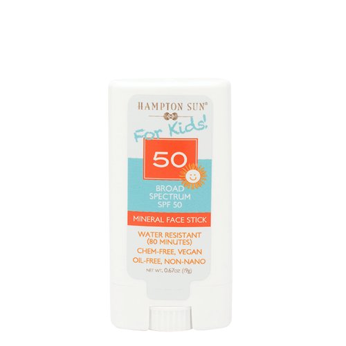 Hampton Sun SPF 50 Mineral Sunscreen Face Stick for Kids | Gentle + Sheer | Broad-Spectrum Non-Nano Zinc | Organic Shea Butter, Sunflower, Vitamin E for Hydrated, Soft Skin | Vegan | Reef-Friendly