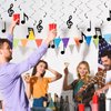 Zonon 25 Pieces Musical Note Hanging Swirl Music Foil Whirl Theme Party Decoration Cutout Spiral for Wedding Baby Shower Birthday Party Supplies (Black)