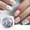 Holographic Nail Foil Glitter Flakes 3D Sparkly Aluminum Foil Flake Gold Silver Nail Glitter Foil Flakes Nail Art Supplies Mirror Powder Sequins Nail Glitter for Acrylic Nails Design (4Boxes)
