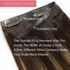 Loxxy Seamless Extensions Clip in Human Hair Ombre Dark Brown Fading to Chestnut Brown and Dark Brown Natural Remy Hair Extensions Clip in Human Hair With PU Weft Invisible 7PCS 110G 14Inch