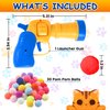 Cat Toy with Colorful Pompom Balls and Ball Launcher - Set of 30 Pieces, Plush Toy Balls for Kitten Training and Play, Silent and High Elastic Interactive Toys for Kitty, Cat Toy for House Cats