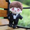niannyyhouse Black Suit Coat Tie White Shirt Pants 7.8in（20cm） Plush Humanoid Stuffed Doll Clothes