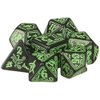 Q-Workshop Call of Cthulhu: Black and Green Dice, Set of 7