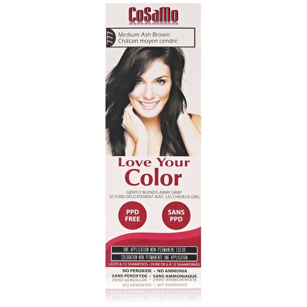 Love Your Color Cosamo Non Permanent Hair Color, Ash Brown, Medium