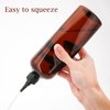 Cosywell Applicator Bottle for Hair Squeeze Bottle 2 Pack 16 Ounce Oil Bottles for Hair Dye Bottle with Cap PET Plastic Refillable Bottles Brown