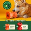 Doudele Puppy Toys, Dog Toys for Small Dogs, Dog Treat Toy for Traning, Interactive Dog Toy, Dog Treat Dispenser Toy,Natural Rubber Dumbbell Shaped(Orange)
