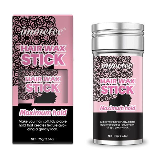 immetee Hair Wax Stick, Wax Stick for Hair & Hair Wax Stick for Flyaways, Edge Control Slick Stick, Hair Wax Stick for Wigs Men ＆ Women-75g