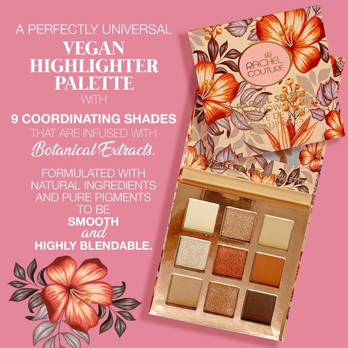 Rachel Couture Eyeshadow Palette with Natural Ingredients & Pure Pigments | Vegan & Cruelty-Free | Infused with Natural Botanical Extracts – 9 Colors - Rachel Select
