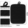 R HORSE 6Pcs Pot Holder with Pocket for Kitchen Black Pocket Pot Holder Set Cotton Heat Resistant Potholder Terry Cloth Coaster Kitchen Hot Pad Oven Mitts Hot Pads Trivet for Baking Cooking 7''x9''