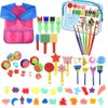 YZNlife Kids Paint Brushes Sponge Kits, 52 Pcs Painting Brushes Drawing Tools Kits,Children Early DIY Learning Paint Sets for Kids Arts and Crafts for Toddlers,Xmas Gifts