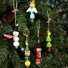 JOYIN 202 Pcs Christmas Wooden Beads Craft Kit, DIY Wood Bead Printed Ornaments Make Snowman, Santa Claus, Angel, Nutcracker, Tree for Christmas Hanging Decoration Holiday Xmas Art Activities for Kids