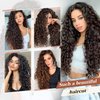 Flufymooz Clip in Hair Extensions, 4PC 100％ Pure Protein Silk Hair Extensions Long Soft Natural Hairpiece 20 Inch Curly Hair Extension for Women (Brown to Dirty Blonde)