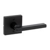 Kwikset Halifax Dummy Door Handle, Single Sided Lever for Closets, French Double Doors, and Pantry, Matte Black Non-Turning Reversible Interior Push/Pull Lever, with Microban Protection
