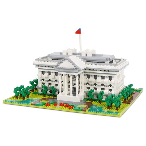 Geniteen Architecture White House Micro Building Blocks, 2021 PCS Creative Building Set World-Famous Architecture Landmark Building Kit Toys for Kids or Adult