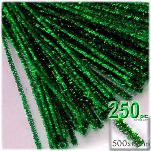 The Crafts Outlet Chenille Sparkly Stems, Pipe Cleaner, 20-in (50-cm), 250-pc, Clear