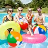 Vellibring 4 Pack 20" Summer Inflatable Big Beach Balls Rainbow Swimming Pool Water Games Toys for Kids Summer Party Supplies Decorations