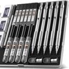 Nicpro 22PCS Metal Mechanical Pencils Set in Case, Art Drafting Pencil 0.5, 0.7, 0.9 mm & 2 PCS 2mm Graphite Lead Holder(4B 2B HB 2H) for Drawing Writing Sketching With 10 Tube Lead Refills Erasers