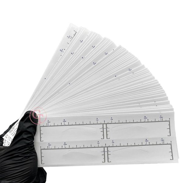 30pcs Eyebrow Shaping Stencils Disposable Eyebrow Ruler Sticker Brow Template Permanent Makeup Measuring Tools (Brow Shape A)