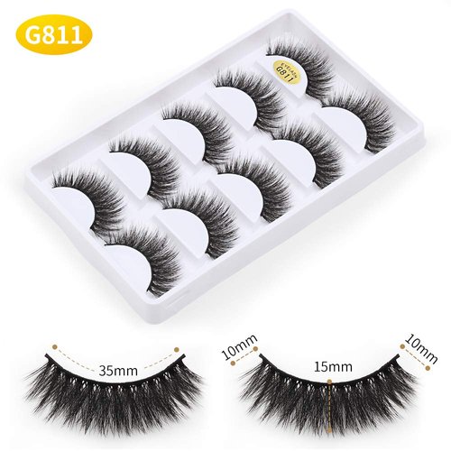 Vayator 10 Pairs/Set 3D Mink Lashes Natural False Eyelashes Dramatic Volume Fake Lashes Makeup Eyelash Extension Silk Eyelashes (G811)