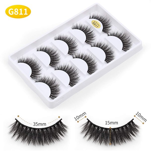 Vayator 10 Pairs/Set 3D Mink Lashes Natural False Eyelashes Dramatic Volume Fake Lashes Makeup Eyelash Extension Silk Eyelashes (G811)