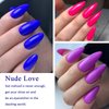 MEET ACROSS Gel Nail Polish Set, 8PCS Neon Violet Blue Gel Nail Polish Kit, Soak Off UV/LED Nail Polish Nail Art Design Salon Home Gifts for Women
