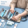 4kits Hanging Roll-Up Makeup Bag/Toiletry Kit/Travel Organizer for Women - 4 Removable Storage Bags - Organize Make Up, Cosmetics, First Aid, Medicine, Personal Care, Bathroom, Palette/Brush Holder
