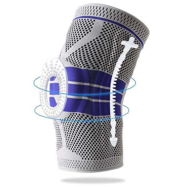 EOYEA Knee Compression Sleeve, Knee Brace with Side Stabilizers For Men & Women,Pack of 1