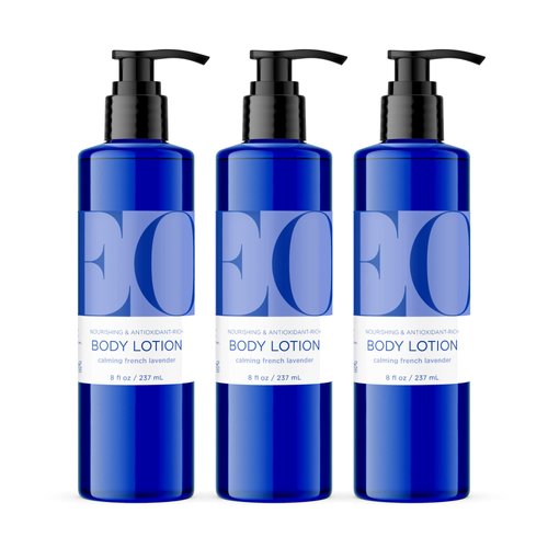 EO Body Lotion, 8 Ounce (Pack of 3), French Lavender, Organic Plant-Based, Botanical Extracts, Vitamin E with Pure Essential Oils