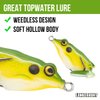 LUNKERHUNT Frog Fishing Lure for Bass Fishing | Pocket Frog Lure 1.75 Inch | Topwater Fishing Lures with Weedless Hooks for Trout, Pike in Saltwater and Fresh Water (Bull Color)