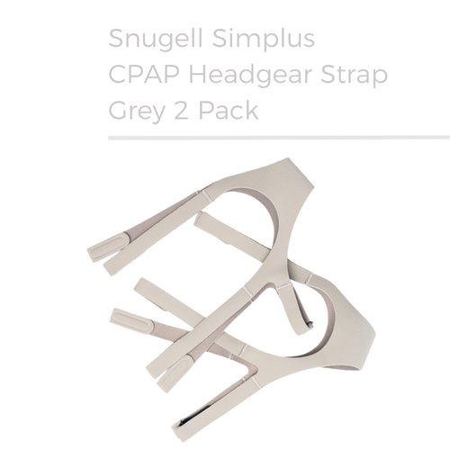 Headgear Replacement Straps for Fisher & Paykel Simplus CPAP Mask by Snugell | Pack of Two (2) Straps | Gray Color | Clips Not Included | Durable Premium Nylon Material