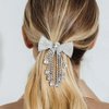Fdesigner Crystal Bow Hair Clips Wedding Bride Hair Comb Bowknot Hair Barrette Silver Rhinestone Bows Hair Jewelry Sparkly Women Hair Accessories for Party Prom Gift (Clips-Dainty)