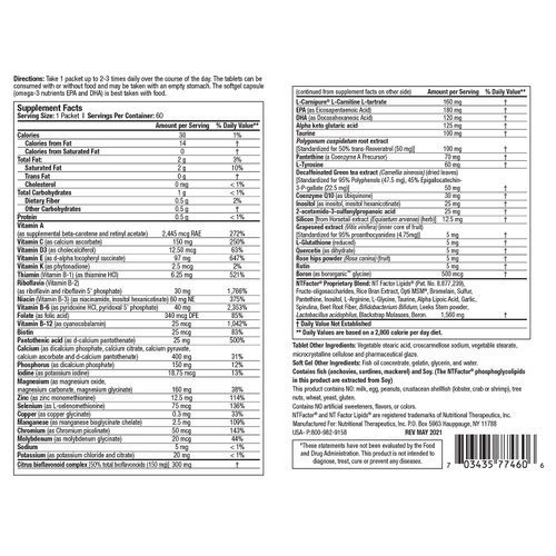 Vitamin and Mineral Propax Gold With NTFactor® - Natural Energy Booster For Chronic Fatigue - Multi-vitamin and Multi-mineral Supplement With Amino Acids, Antioxidants & Fatty Acids And More - 60 Pack