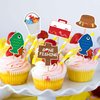25PCS Fish Gone Fishing Cake Topper Cupcake Toppers Birthday Party Decorations Themed Ocean Fisherman Sea Decor Table Centerpieces for Kids Boy Adults Teen Baby Shower Party Supplies Party Favors