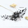 Brishow Black Wedding Hair Comb Rhinestones Opal Crystal Vintage Bridal Hair Clips Bride Hairpiece Handband Accessories for Women and Girls