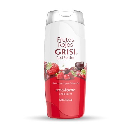 Frutos Rojos Grisi Shower Gel | Cleansing Body Wash for Aging Skin, Bath Soap with Red Berry Helps give a Youthful Appearance; 15.2 Fl Ounces