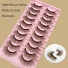 Brown Lashes Fluffy False Eyelashes LIght Brown Lash MUQIU37 Cat Eye Faux 3D Mink Lashes Wispy Long Fake Eyelashes Volume Cross Strips Eyelash Extension 10 Pairs (MQ606)