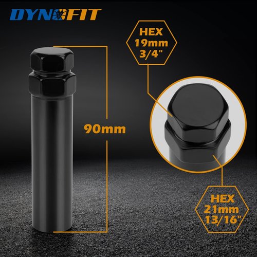 DYNOFIT 6 Spline Tuner Lug Nuts Key for Wrench with 3/4 inch (19mm) and 13/16 inch(21mm) Hex, Aftermarket Lugnuts Socket Replacement Tool for 1/2 inch 12x1.5 12x1.25 Lug Nut 1 Year Warranty