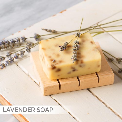 HARMONIFY All Natural Set of Soap Bars, Rose, Lavender, Olive Oil with Wooden Soap Dish, Assortment of Natural Hand-Made Soaps, Made in Europe