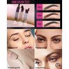 Peel Off Tattoo Eyebrow Gel-2Pcs Black Tattoo Peel Off Eyebrow Gel Tinted, Long Lasting Waterproof Transfer-proof Tattoo Brow Peel Off Tinted Gel Brow Last Up to 3 Days, with Brow Stencil & Brush-03#